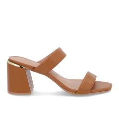 Tamanco Usaflex Feminino Detalhe Salto Bloco Couro