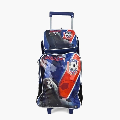 KIT Mochila Luxcel de Rodinhas Infantil Soccer + Lancheira Luxcel Soccer