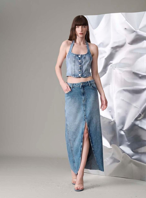 SAIA JEANS TRITON RETA FENDA FRONTAL