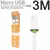 CABO KAIDI ORIGINAL MICRO USB/ V8 3 METROS KD- 330 M - Rullo Phone Repair