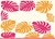 Canga Encanto folhagem rosa c/ laranja - comprar online
