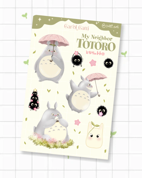 AMIGO TOTORO Cartela Adesivos