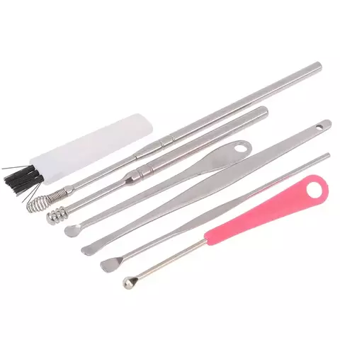 Conjunto de coletores de cera de ouvido em aço inoxidável, Earpick, Removedor
