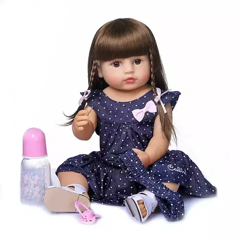 Boneca Reborn Silicone Macio, Corpo Inteiro, Popular, Rosto Doce, Criança