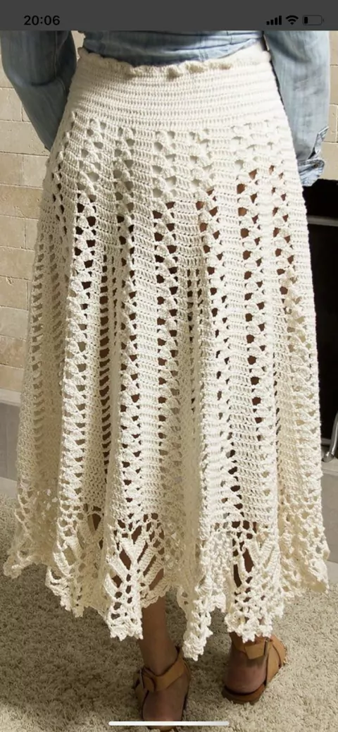 Falda Tejida Color Blanco