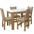Conjunto Mesa de Jantar Lima 4 Lugares Carvalho/Off White na internet