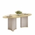 Conjunto Sala de Jantar Mesa Berlim 218cm Tampo Orgânico Dourado c/8 Cadeiras Moscou Linho Bege na internet