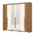 Guarda-Roupa Casal 6 Portas Nobreza com Ripado e Espelho Nature/Off White - comprar online