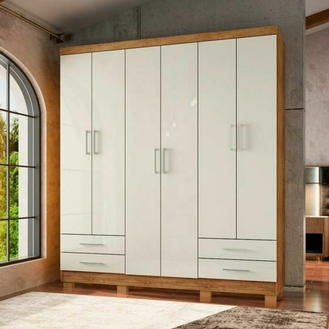 Guarda Roupa Casal 6 Portas 4 Gavetas Velar - comprar online