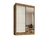 Guarda Roupa Solteiro 2 Portas Deslizante 4 Gavetas Klaus Cedro/Areia com Espelho - comprar online
