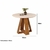 Mesa de Jantar Celena Tampo Redondo com Vidro Para 4 Lugares Freijó/Off White - Artecasa