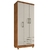 Guarda Roupa Solteiro Hugo 3 Portas 2 Gavetas Cedro/Areia - comprar online