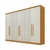 Guarda Roupa Lexus com Portas Ripadas Peroba/Off White - comprar online