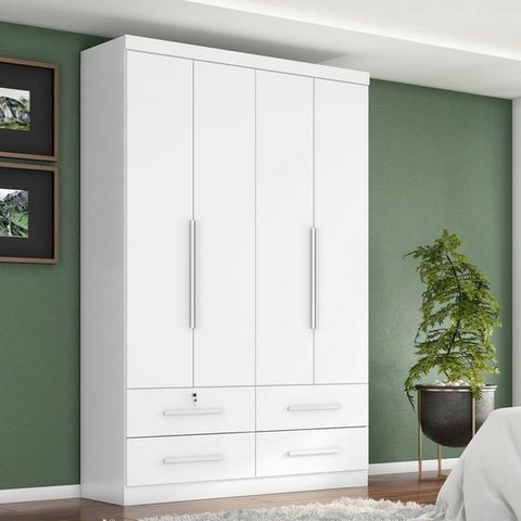 Guarda Roupa Solteiro 4 Portas 4 Gavetas Moscou Plus - comprar online