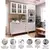 Cozinha Compacta 3 Peças com Tampo e Vidro Rubi Branco Polar/Branco Pet/Mármore - Artecasa