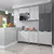 Cozinha Modulada 5 Peças com Balcões Aéreos Vidro Reflecta e Tampo Cinammon/Teka Ártico Lisboa