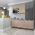 Cozinha Modulada 5 Peças com Balcões Aéreos Vidro Reflecta e Tampo Cinammon/Cumaru Lisboa