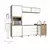 Cozinha Modulada de Canto 5 Peças com Armário Balcões e Paneleiro Vanilla/Branco Liza - loja online