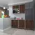 Cozinha Modulada 5 Peças com Balcões Aéreos Vidro Reflecta e Tampo Cinammon/Escarlate Lisboa