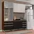 Cozinha Modulada 4 Peças Nogueira Dourado/Preto Tx/Branco Polar/Vidro Reflecta Anna