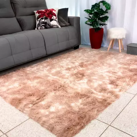 Tapete Felpudo para Sala 1,50 X 1,00 Bege Mesclado
