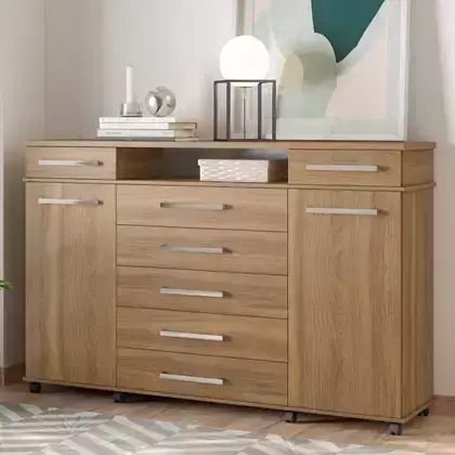 Cômoda 7 Gavetas 2 Portas com Rodízios Ferrati - comprar online