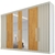 Guarda Roupa Potenza 6 Portas 2 Portas Ripadas 6 Gavetas com Espelho Off White/Peroba - comprar online