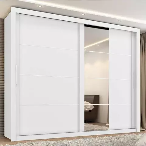 Guarda Roupa Casal 2 Portas de Correr 6 Gavetas Grécia Plus - Espelho Opcional - comprar online