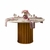 Mesa de Jantar Vitta Tampo Redondo com Vidro Para 4 Lugares Freijó/Off White