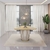 Mesa de Jantar Orgânica 136cm Caroline Off White/Dourado