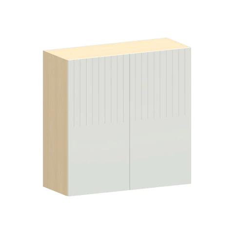 Armário Aéreo 100% MDF 2 Portas 80cm Melissa Carvalho/Cinza Cristal