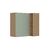 Armário Aéreo Canto Reto 95cm 2 Portas Silver Freijó/Verde Jade - comprar online