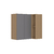 Armário Aéreo Canto Reto 95cm 2 Portas Silver Freijó/Cinza Puro - comprar online
