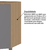 Balcão de Cozinha Canto Diagonal 74cm 1 Porta sem Tampo Silver Freijó/Cinza Puro - loja online