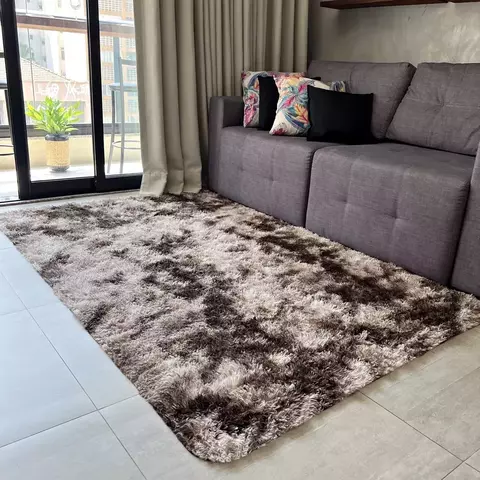 Tapete Felpudo para Sala 1,50 X 1,00 Marrom Mesclado