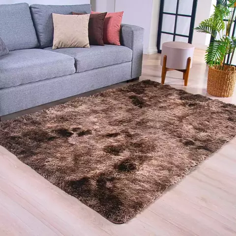 Tapete Felpudo para Sala 2,00m X 1,50m Marrom Mesclado