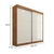 Guarda Roupa Casal 2 Portas Deslizantes 4 Gavetas Milano Cedro/Areia com Espelho - Artecasa