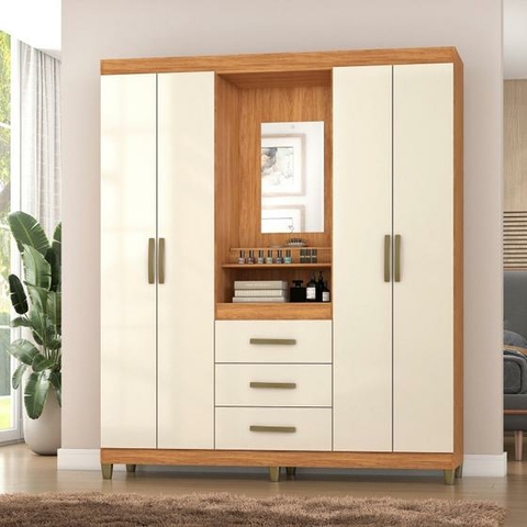 Guarda Roupa Vicente 4 Portas 3 Gavetas - comprar online