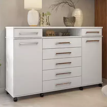 Cômoda 7 Gavetas 2 Portas com Rodízios Ferrati - comprar online