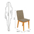 Conjunto Sala de Jantar Mesa Leila 1,80mx1,00m Off White c/6 Cadeira Tabata Linho Bege - loja online