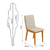 Conjunto Sala de Jantar Mesa Berlim 218cm Tampo Orgânico Off White c/8 Cadeiras Tabata Linho Neve - loja online