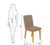 Conjunto Sala de Jantar Mesa Orgânica 136cm Caroline Off White c/6 Cadeira Tabata Linho - loja online