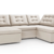 Sofá Veneto Canto Chaise 290x195cm Retrátil e Reclinável Veludo Bege - comprar online