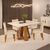 Conjunto Sala de Jantar Mesa Celena com 4 Cadeiras Jully Freijó/Off White/Linho Neve - comprar online