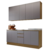 Cozinha Compacta 4 Peças sem Tampo de Pia 200cm Silver Freijó/Cinza Cristal - comprar online