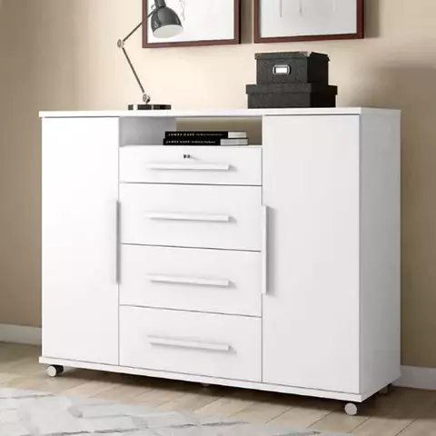 Cômoda Saparteira Veneza 2 Portas 4 Gavetas 135cm - comprar online