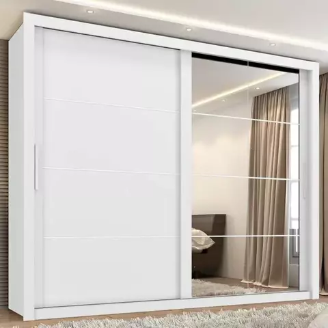 Guarda Roupa Casal 2 Portas de Correr 6 Gavetas Grécia Plus - Espelho Opcional - comprar online