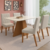 Conjunto Sala de Jantar Mesa Zoe 120x90 Tampo Vidro Off White 4 Cadeiras Madeira Viena Canela/Palha - comprar online