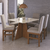 Conjunto Sala de Jantar Mesa Fler 120x90 Tampo Vidro Off White 4 Cadeiras Madeira Madri Canela/Creme - comprar online