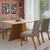 Conjunto Sala de Jantar Mesa Fler 120x90 Tampo Vidro Off White 4 Cadeiras Madeira Viena Canela/Boucle Marrom - comprar online